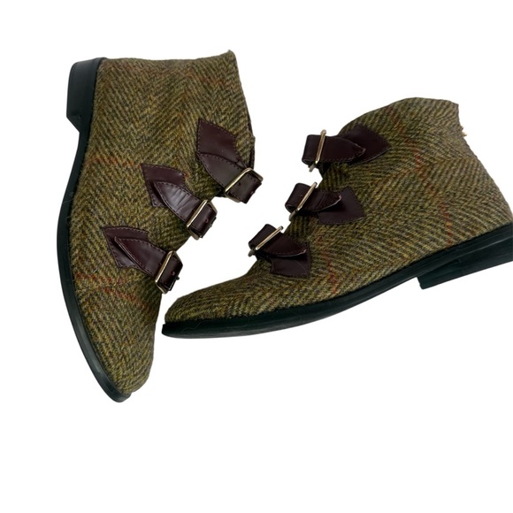Vintage Harris Tweed Buckle Ankle Boots - Picture 1 of 11
